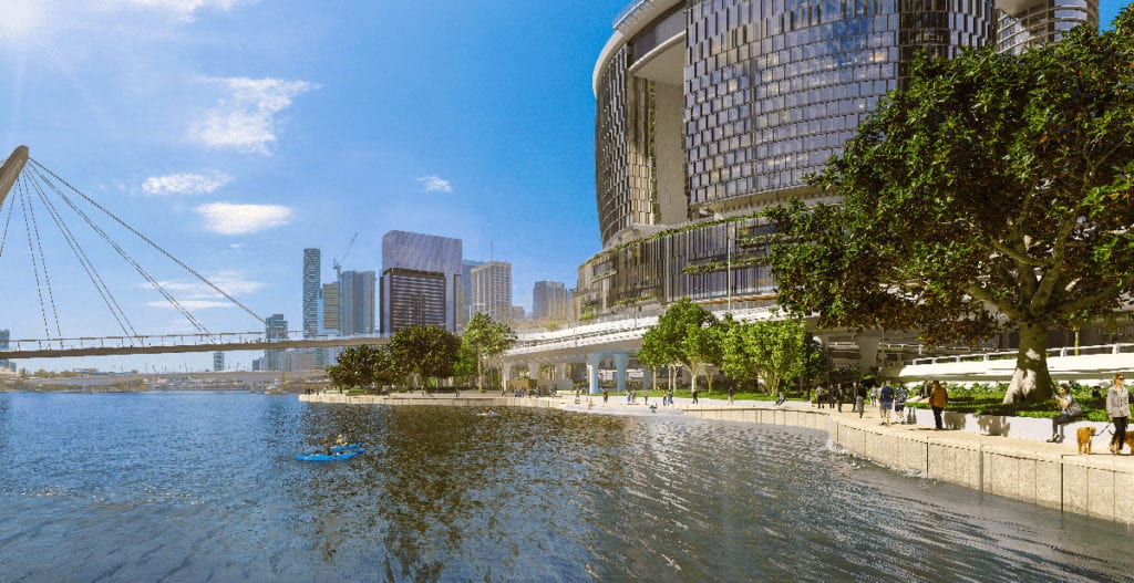 concept drawing of The Landing at South bank redevelopment in Brisbane